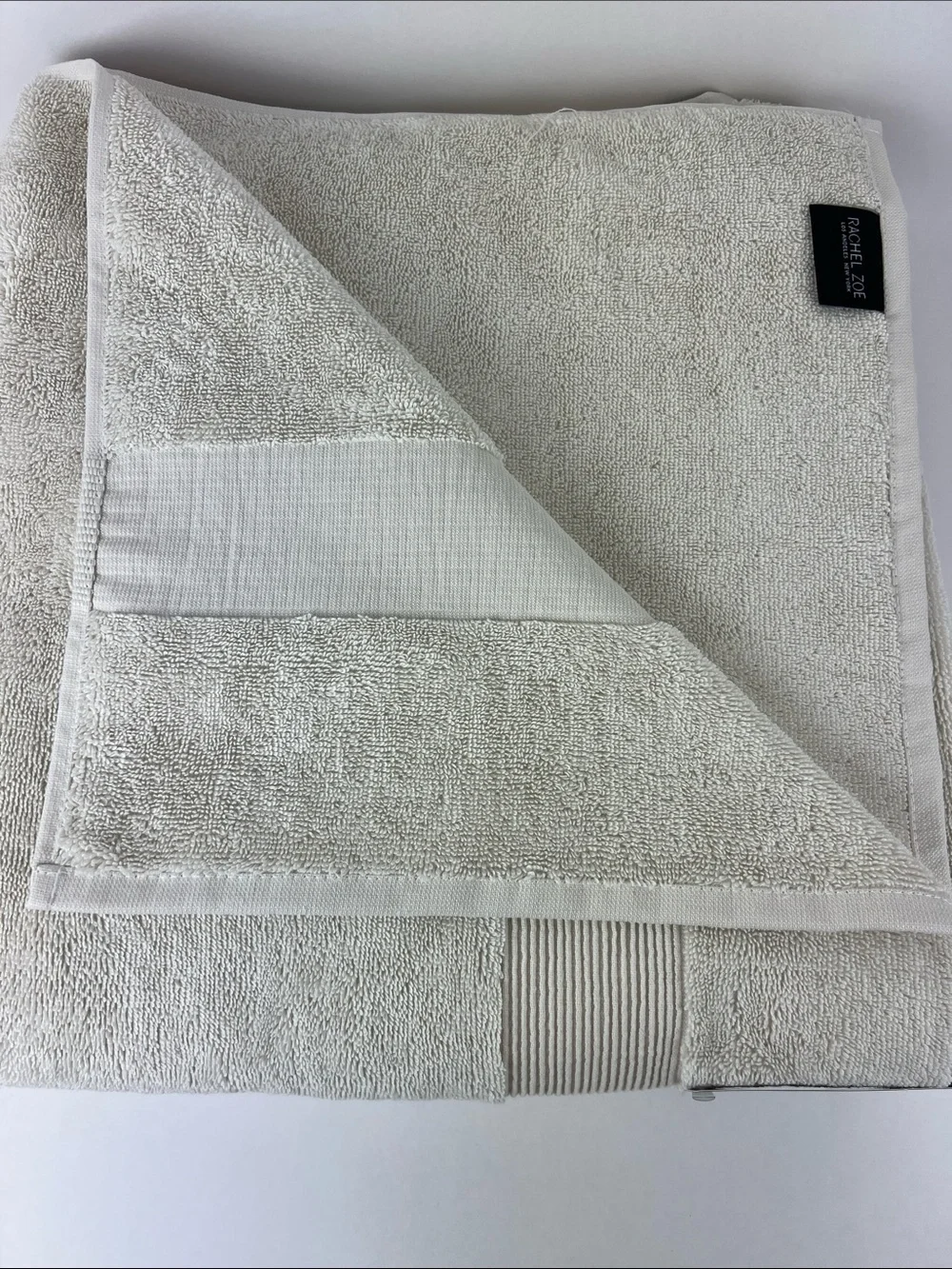Rachel Zoe Bath Towels Cream Plush Soft 100% Cotton Made in Turkey 2 Pc NEW